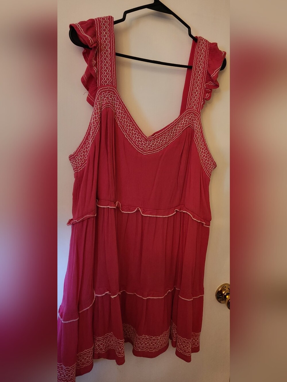 torrid Hot Pink Ruffle Tiered Tank 3x